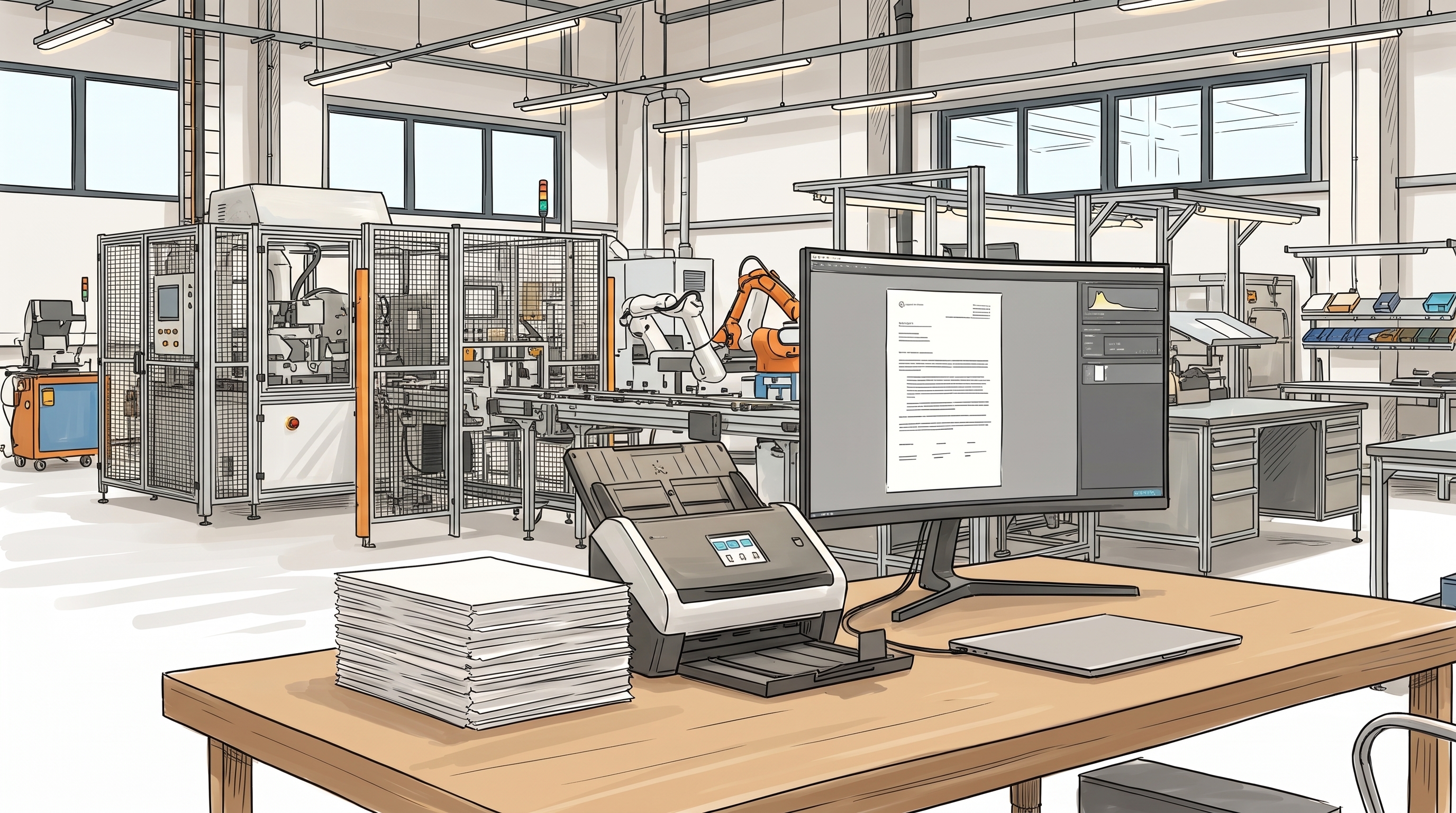 Document scanning on a factory floor